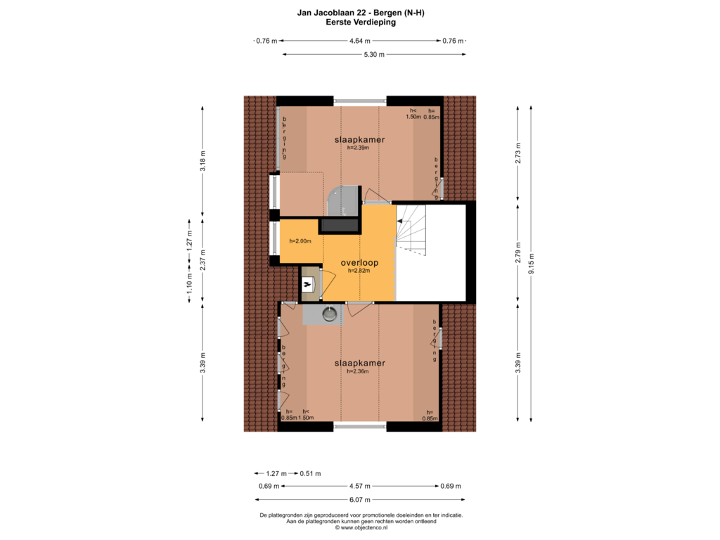 Bekijk plattegrond van EERSTE VERDIEPING van Jan Jacoblaan 22