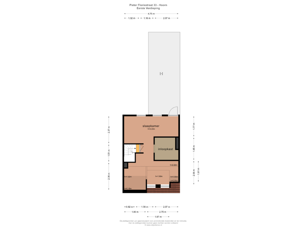 Bekijk plattegrond van EERSTE VERDIEPING van Pieter Florisstraat 33