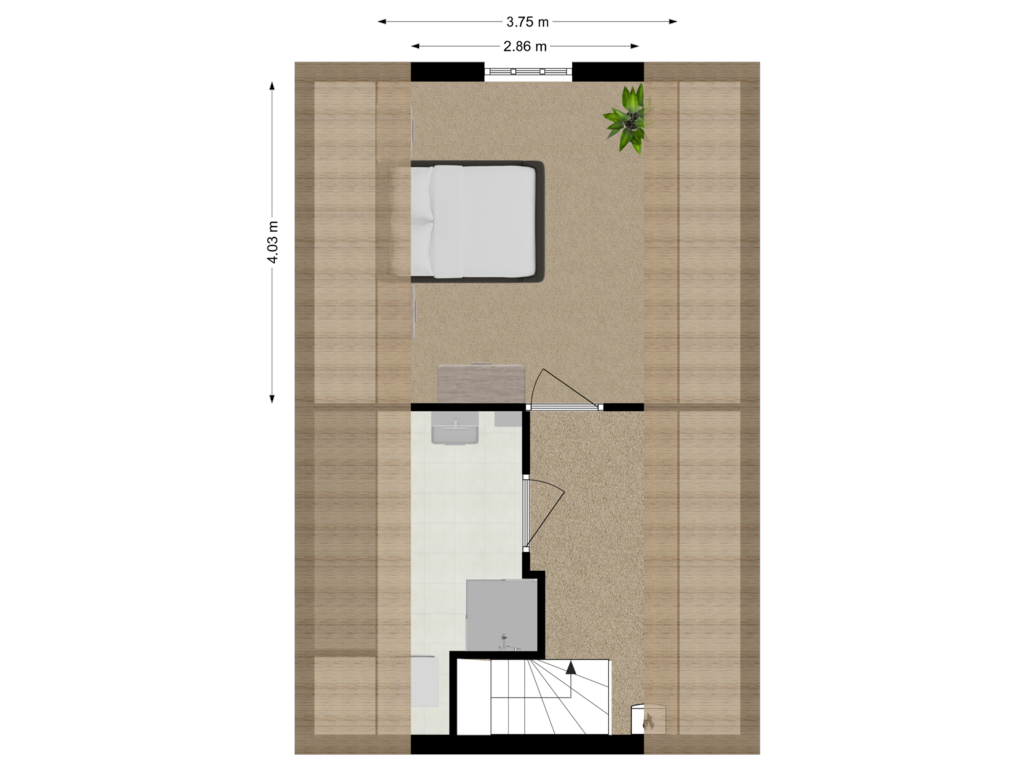 View floorplan of Etage - Kaashuis of Binnendamseweg 36