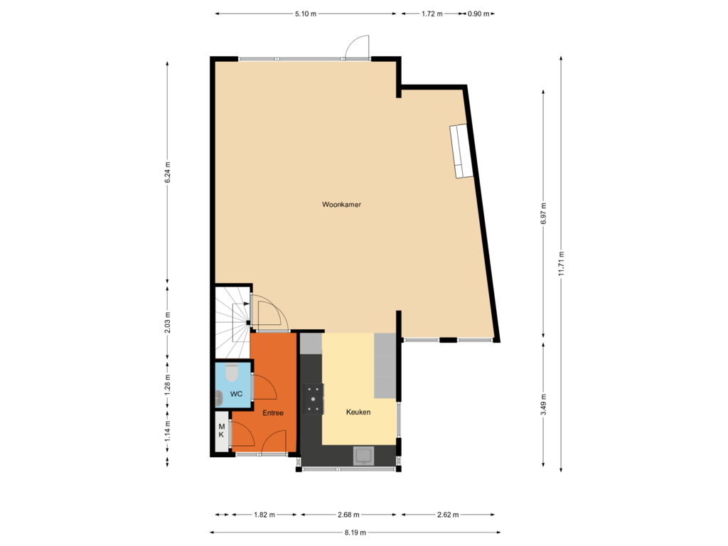 View floorplan of Begane grond of Bouwlust 84