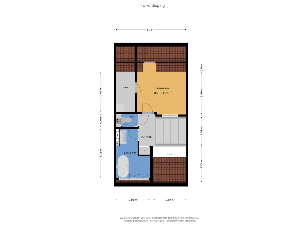 Bekijk plattegrond van 4e verdieping van Tuinstraat 177-3