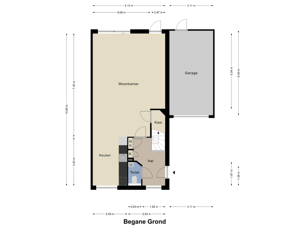 View floorplan of Begane Grond of Bernsteinstraat 23