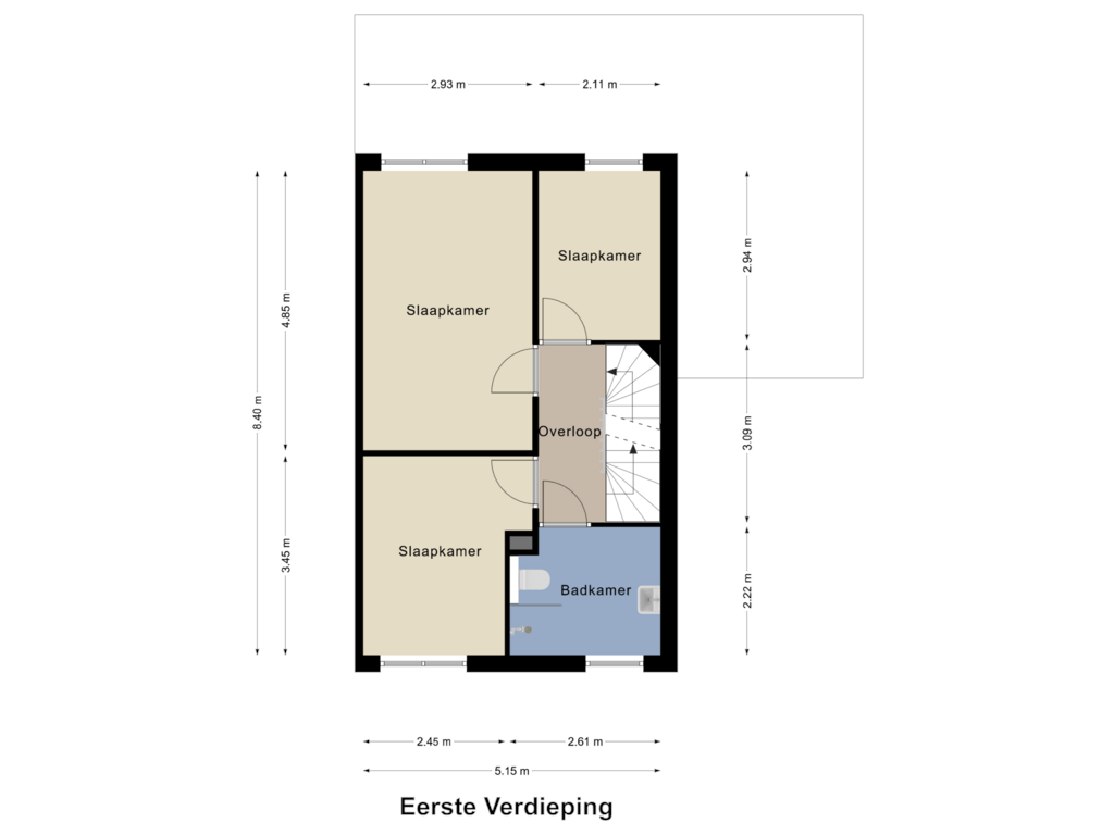 View floorplan of Eerste Verdieping of Bernsteinstraat 23