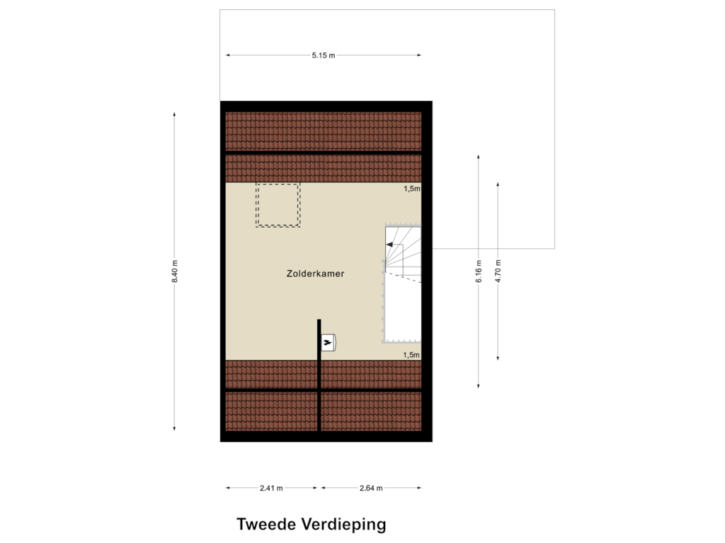 View floorplan of Tweede Verdieping of Bernsteinstraat 23