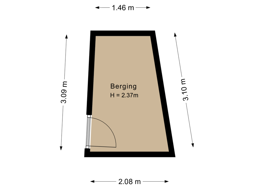 View floorplan of Berging of Voorstraat 116-A