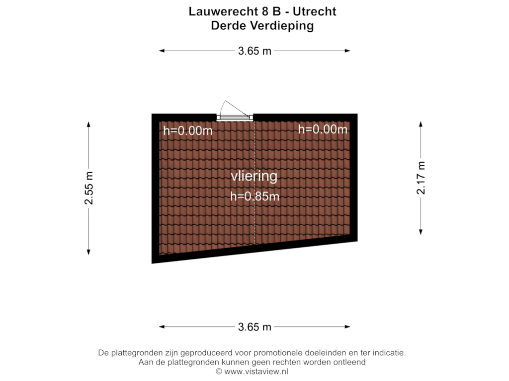 Bekijk plattegrond van Derde Verdieping van Lauwerecht 8-B