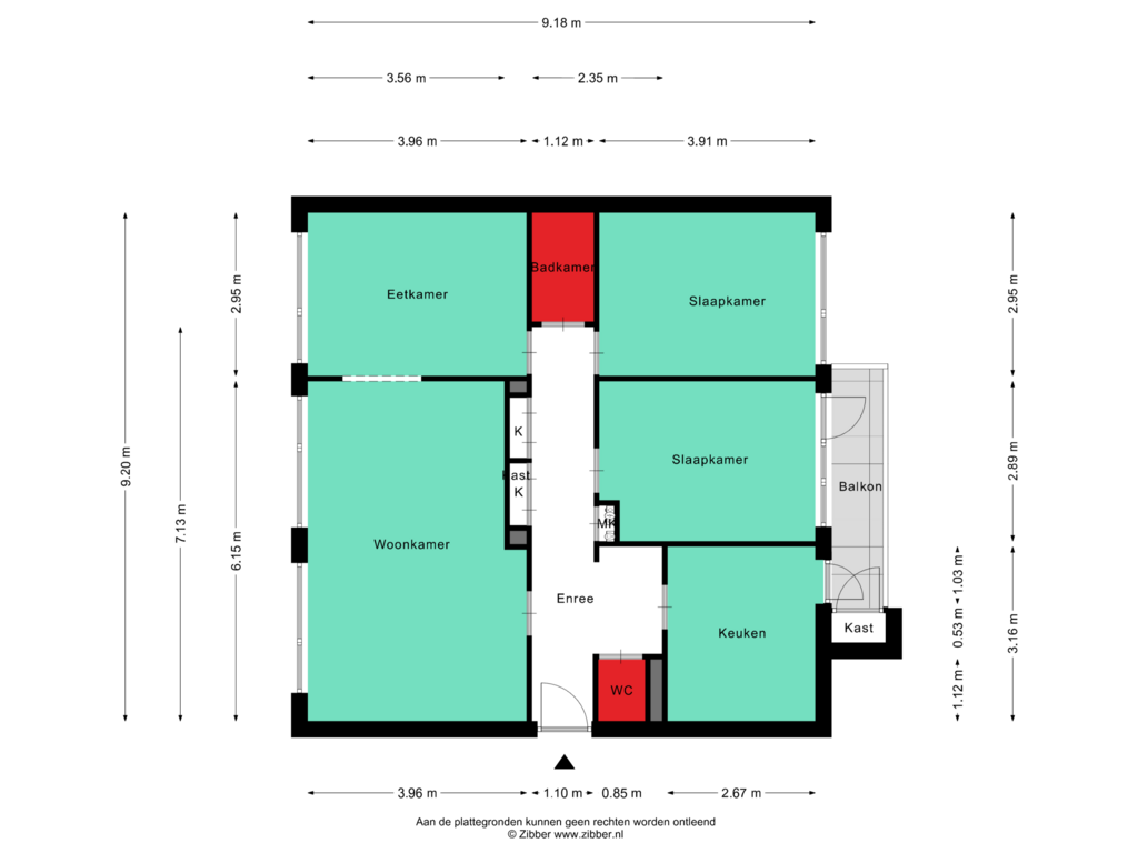 Bekijk plattegrond van Appartement van Oude Molenstraat 102