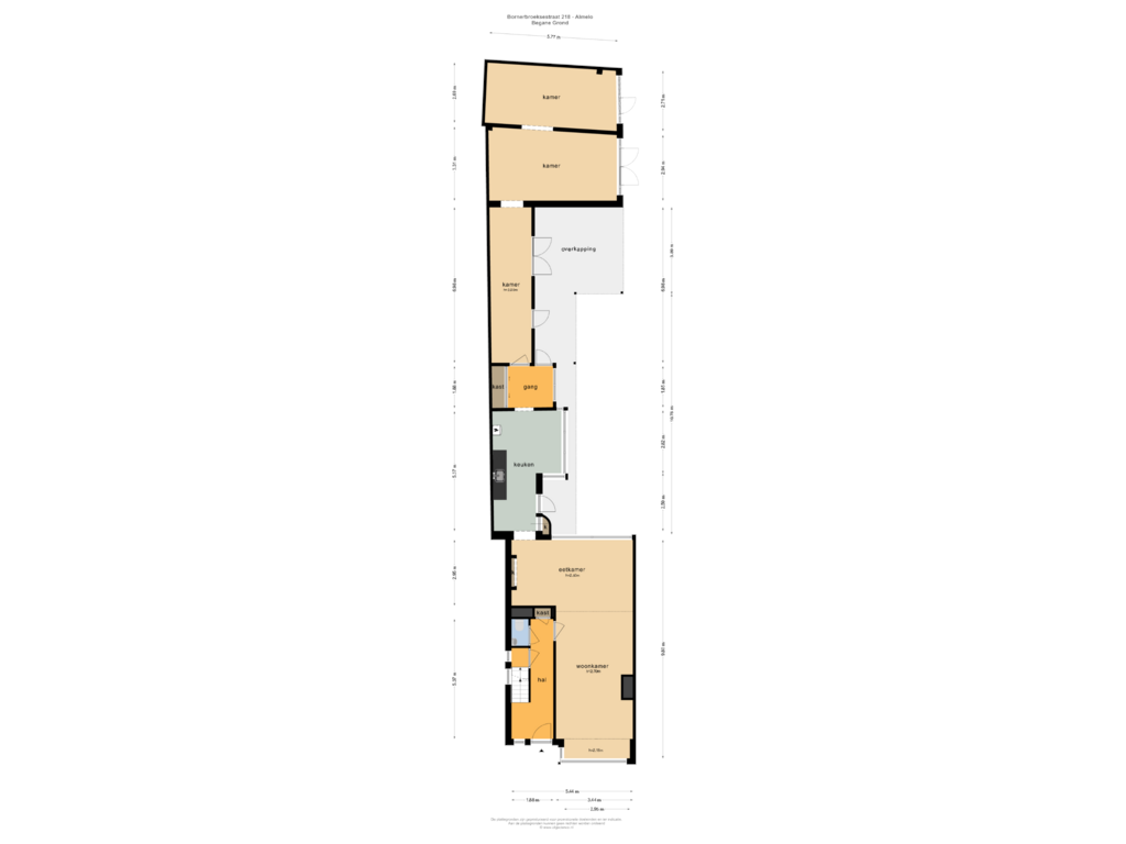 Bekijk plattegrond van Begane Grond van Bornerbroeksestraat 218