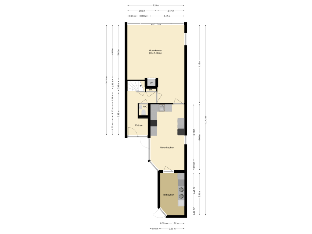 View floorplan of begane grond of Hooiland 2