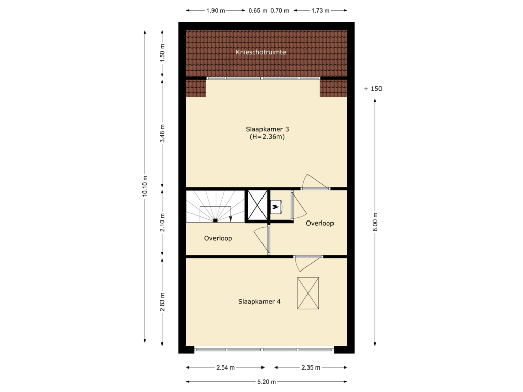 View floorplan of tweede verdieping of Hooiland 2