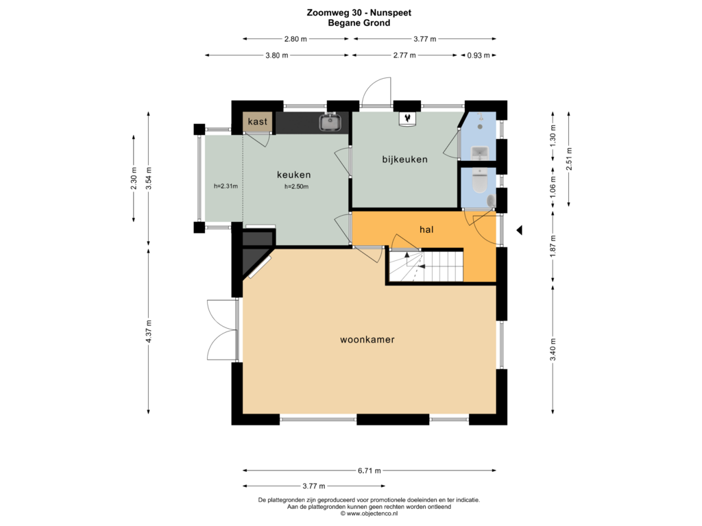 Bekijk plattegrond van Begane Grond van Zoomweg 30