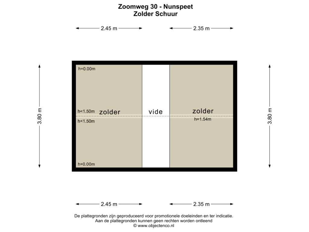 Bekijk plattegrond van Zolder Schuur van Zoomweg 30