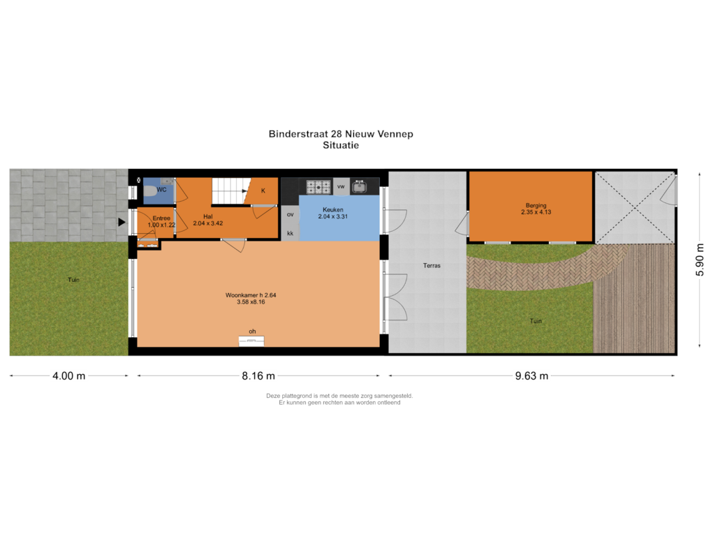 Bekijk plattegrond van Situatie van Binderstraat 28