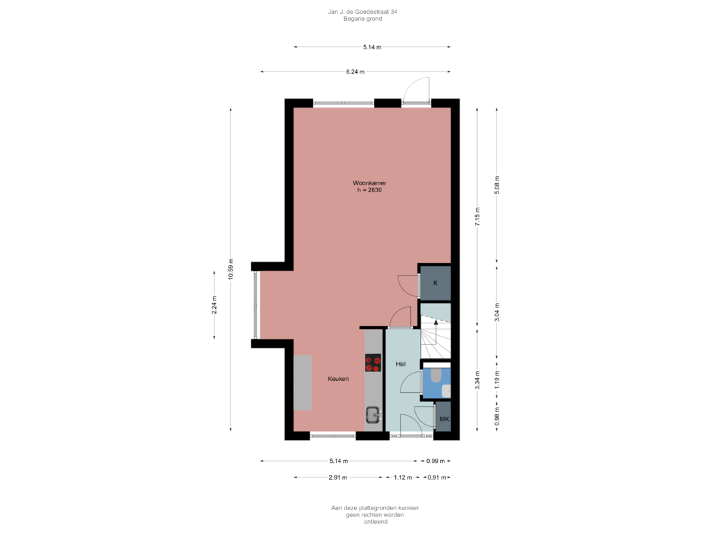 Bekijk plattegrond van Begane grond van Jan J. de Goedestraat 34