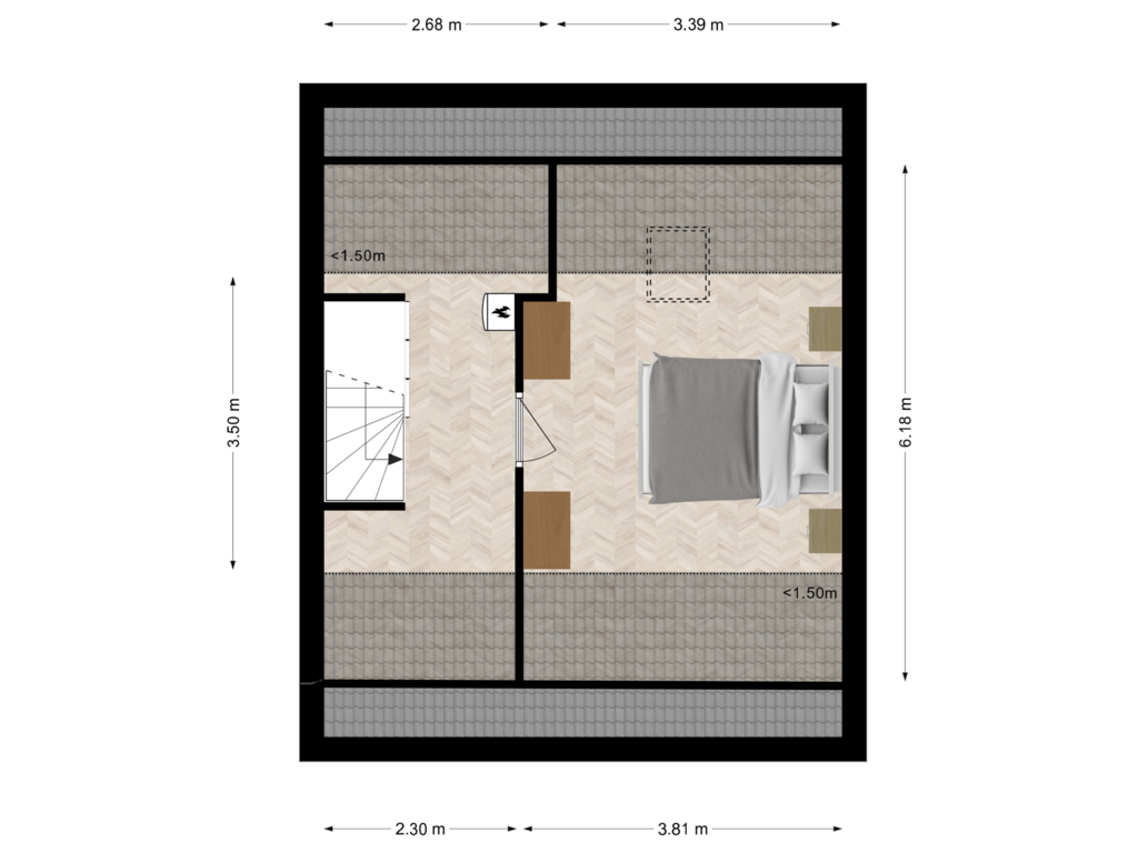 Bekijk plattegrond van Tweede Verdieping van Grundel 19