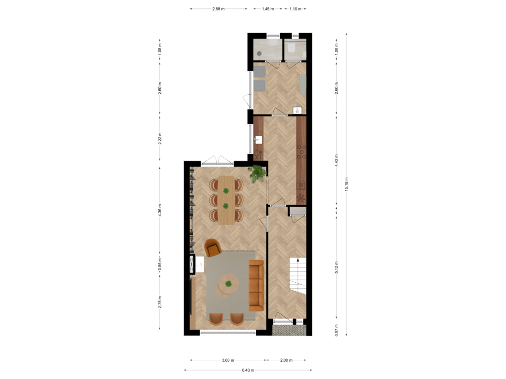 Bekijk plattegrond van Begane grond van Julianastraat 2