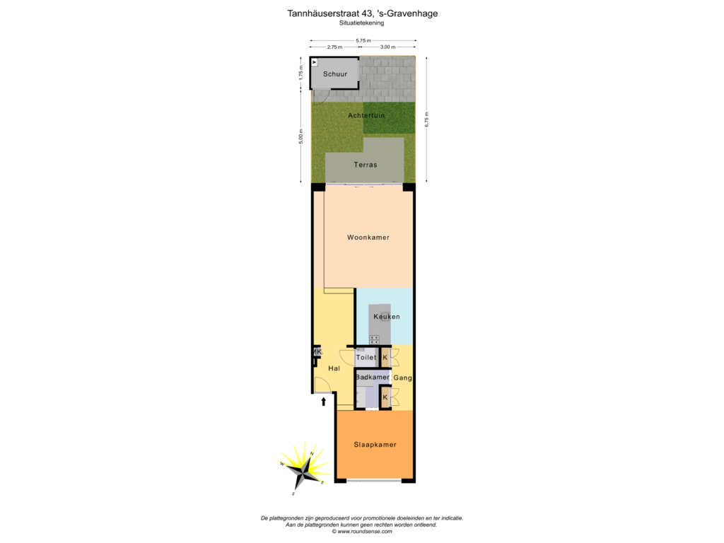 Bekijk plattegrond van Situatietekening van Tannhäuserstraat 43