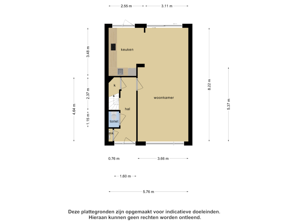 View floorplan of Begane grond of Lage Nes 10