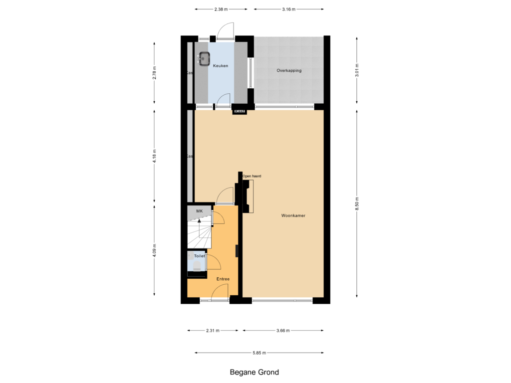 View floorplan of Begane Grond of Tunnelweg 117