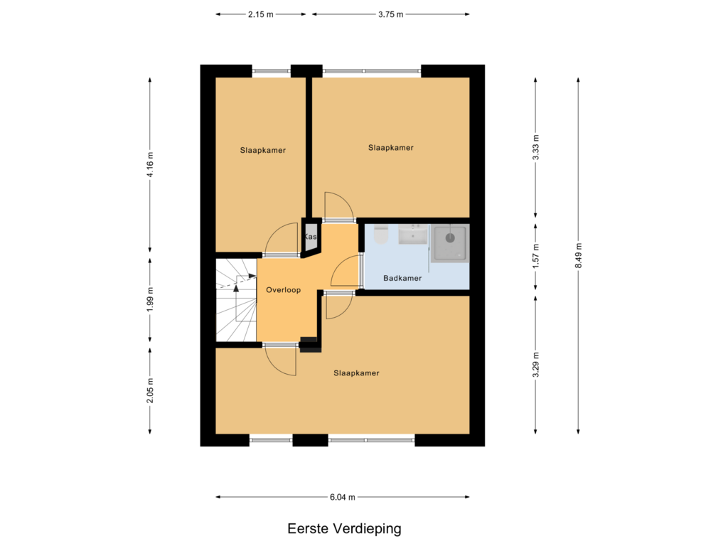 View floorplan of Eerste Verdieping of Tunnelweg 117