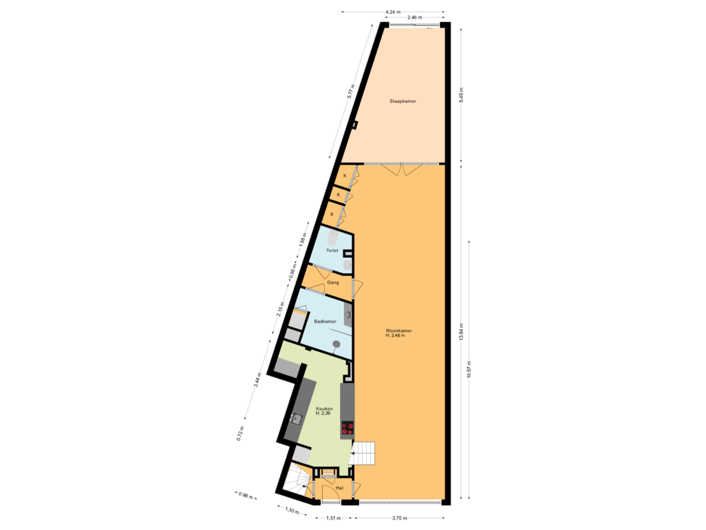 View floorplan of Begane grond of Sinaasappelstraat 127