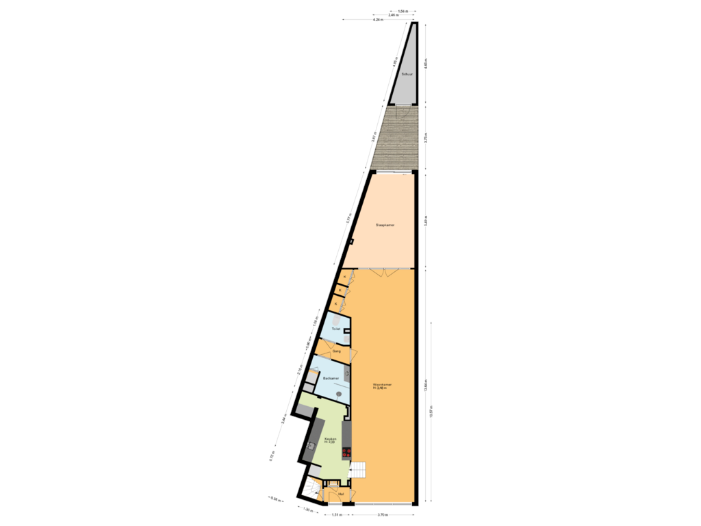 View floorplan of Begane grond met perceel of Sinaasappelstraat 127