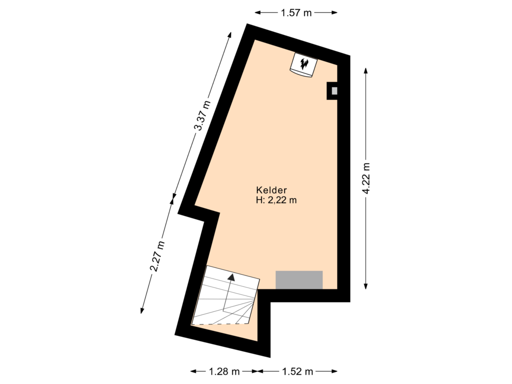 View floorplan of Kelder of Sinaasappelstraat 127