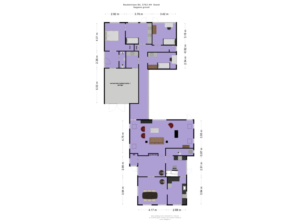 View floorplan of begane grond of Beukenlaan 84