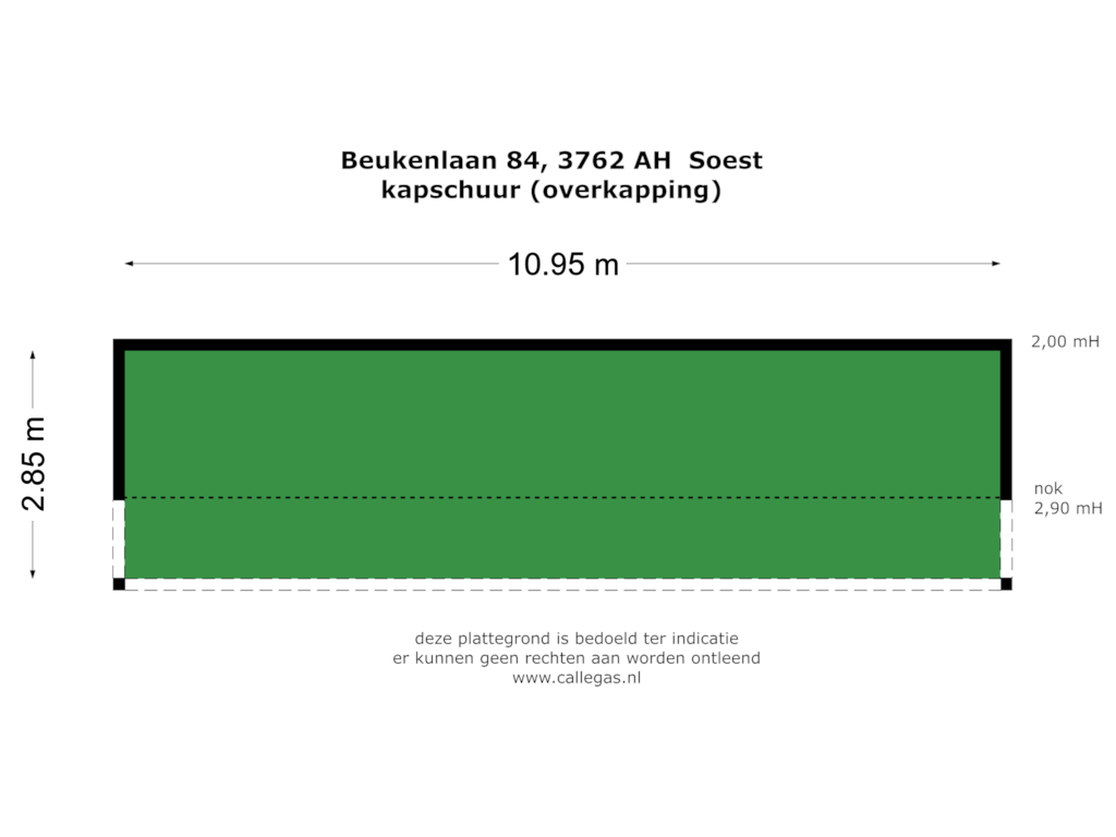 View floorplan of kapschuur of Beukenlaan 84