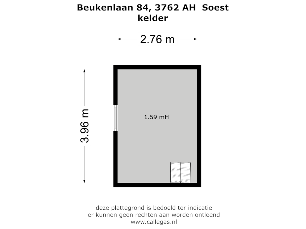 View floorplan of kelder of Beukenlaan 84