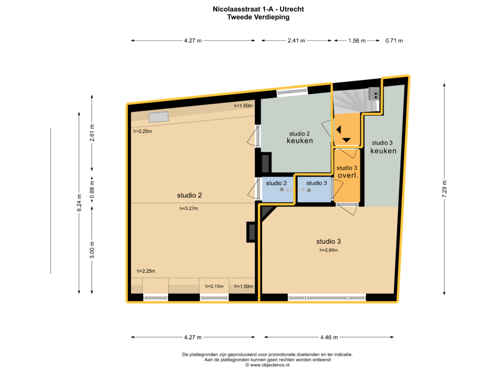 Bekijk plattegrond van Tweede Verdieping van Nicolaasstraat 1