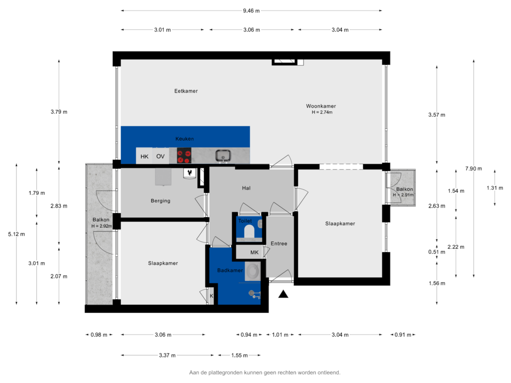 Bekijk plattegrond van Appartement van Lumeystraat 17-01R