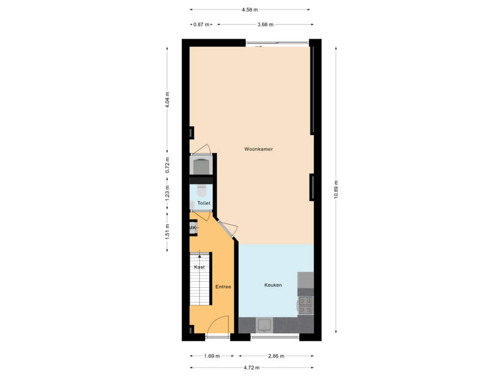 View floorplan of Begane grond of Dahliastraat 47