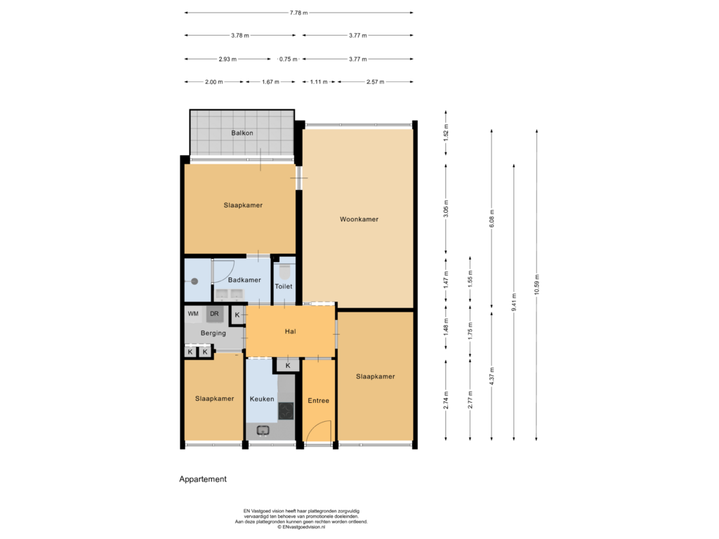 View floorplan of Appartement of Plantage 10-A