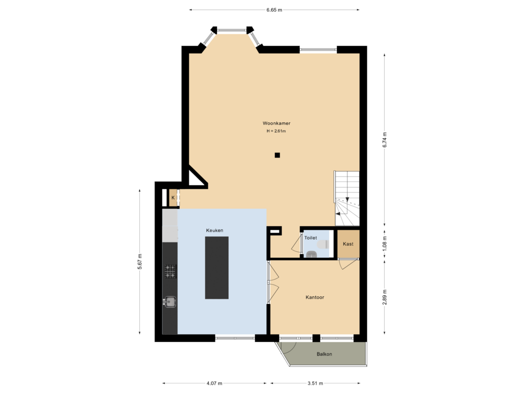 Bekijk plattegrond van Eerste verdieping van Van Tuyll van Serooskerkenplein 34-3