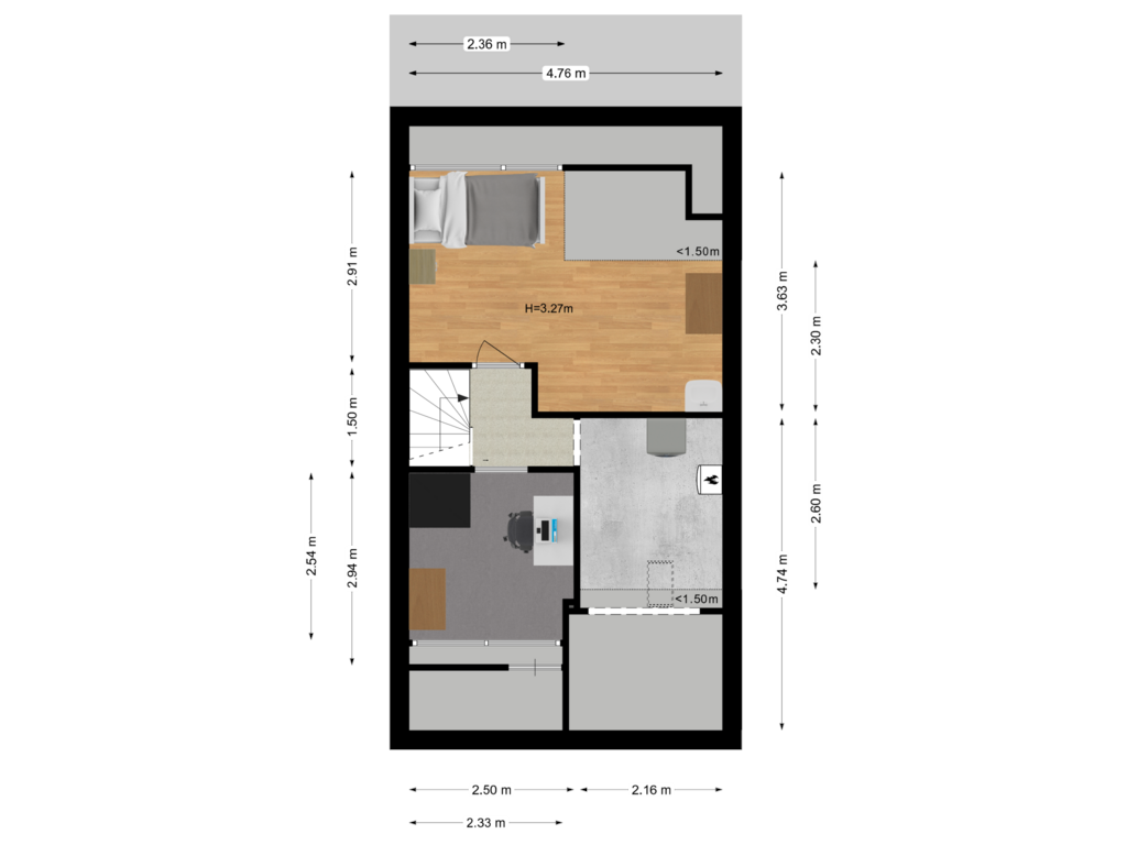 View floorplan of Tweede verdieping of Houtsnipwal 110