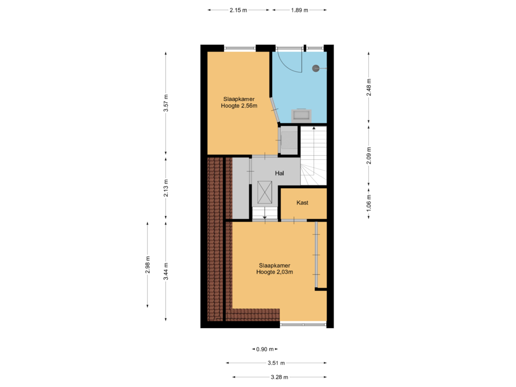 View floorplan of 1e verdieping of Spinnerie 5