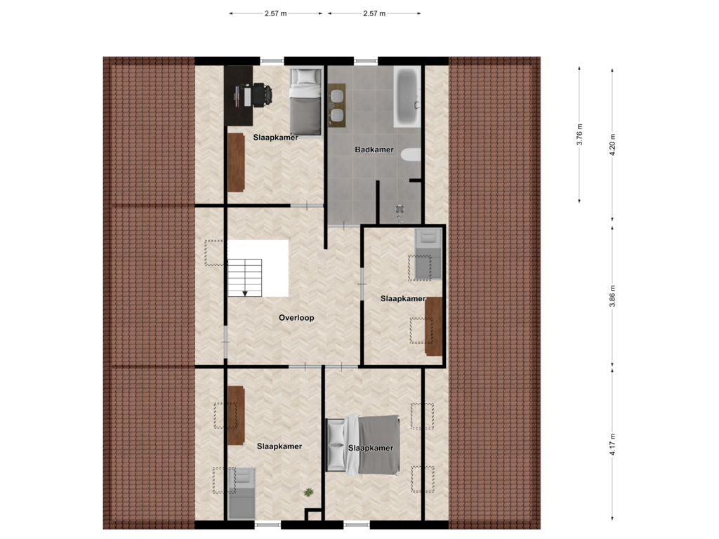 View floorplan of Eerste verdieping of Borgerspark 102