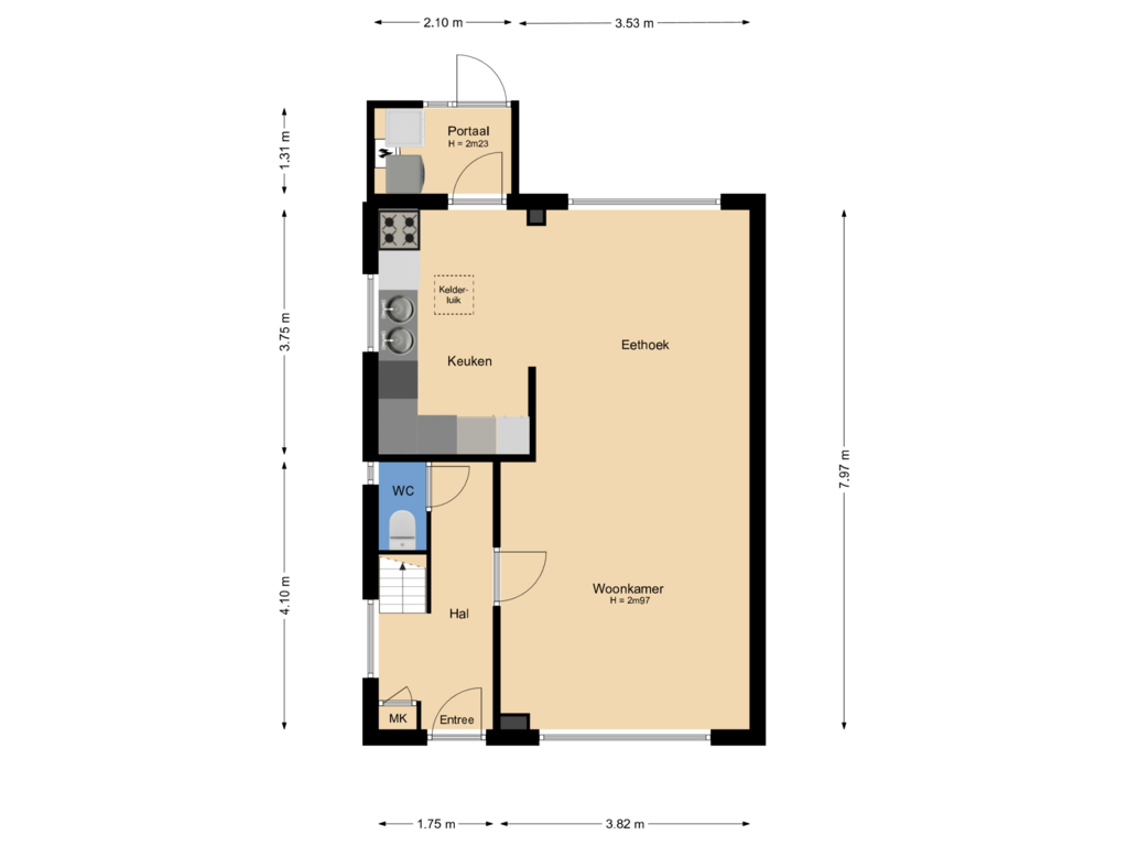 Bekijk plattegrond van Begane grond van Tuinstraat 26