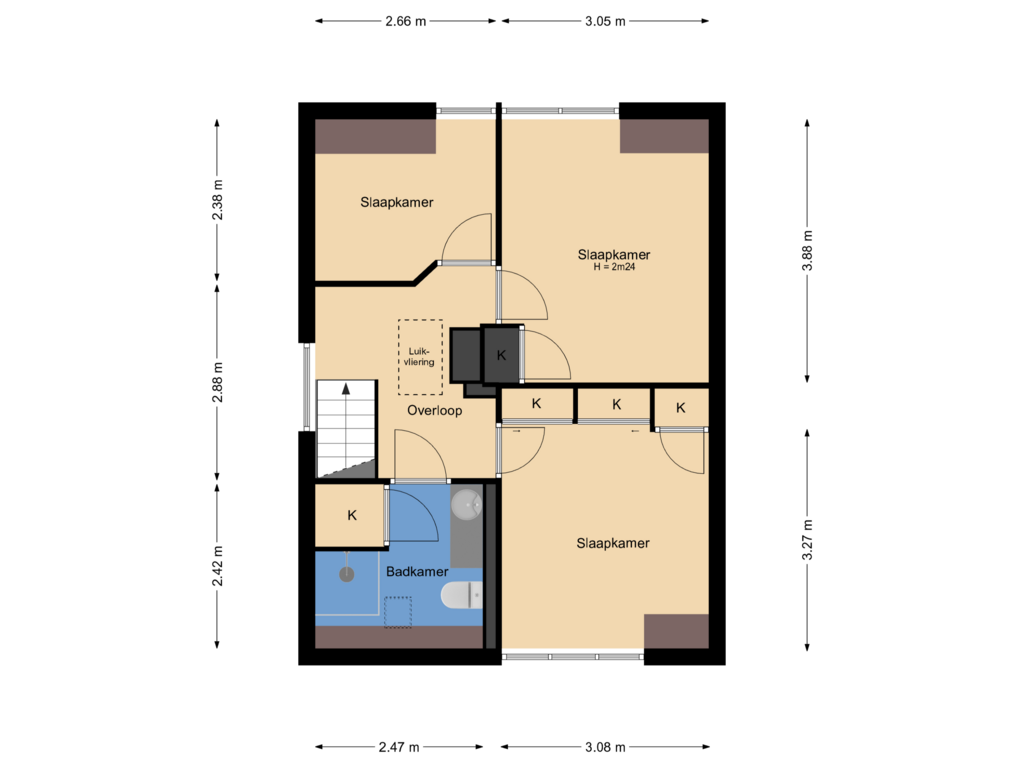 Bekijk plattegrond van 1e verdieping van Tuinstraat 26