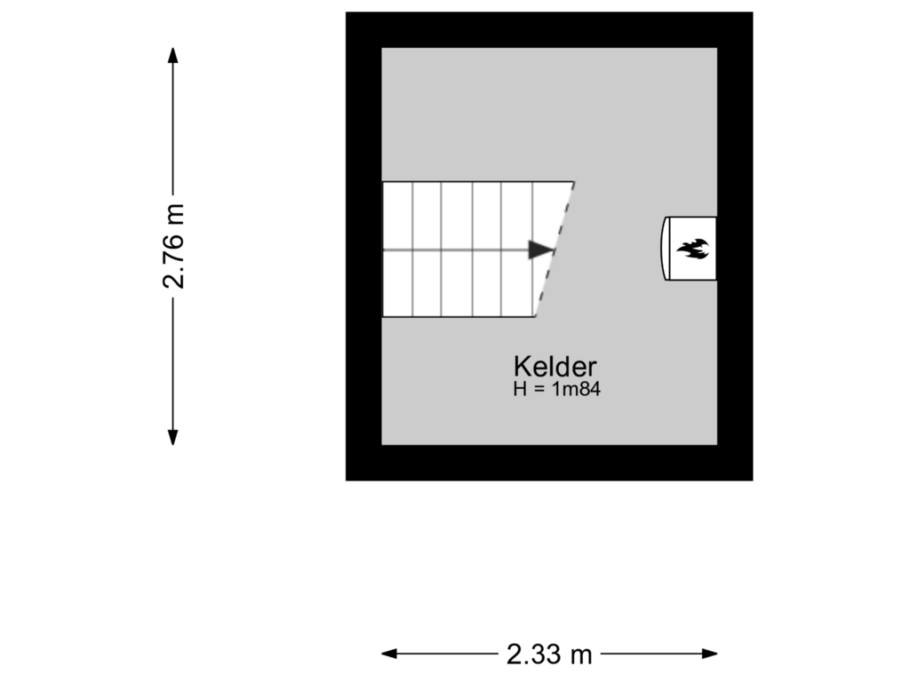 Bekijk plattegrond van Kelder van Tuinstraat 26