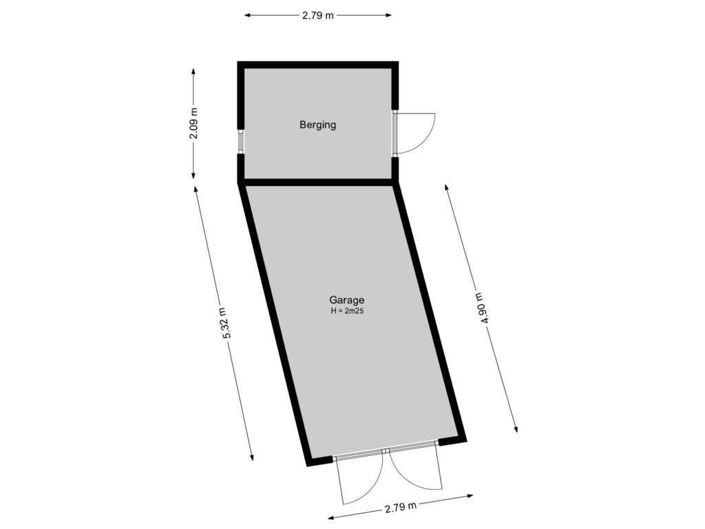 Bekijk plattegrond van Garage / berging van Tuinstraat 26