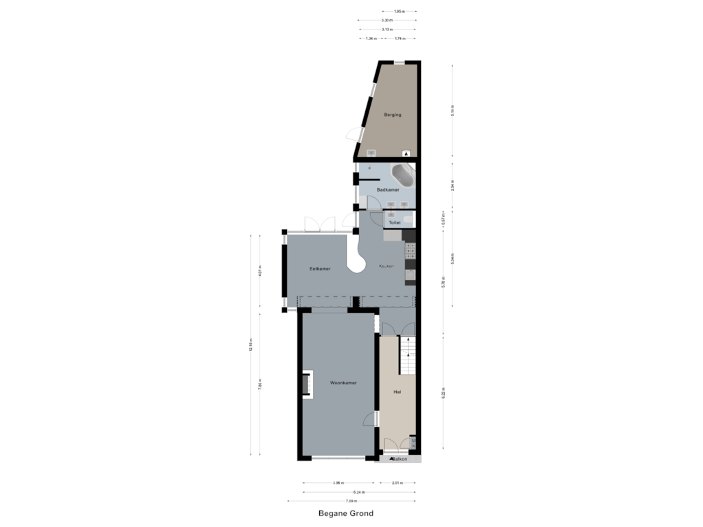 View floorplan of Begane Grond of Kerkstraat 83