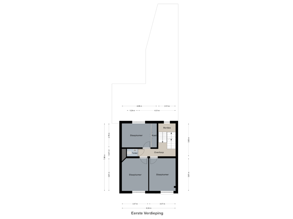 View floorplan of Eerste Verdieping of Kerkstraat 83