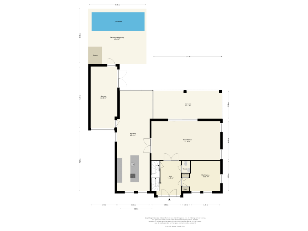 Bekijk plattegrond van Begane Grond van Radon 55