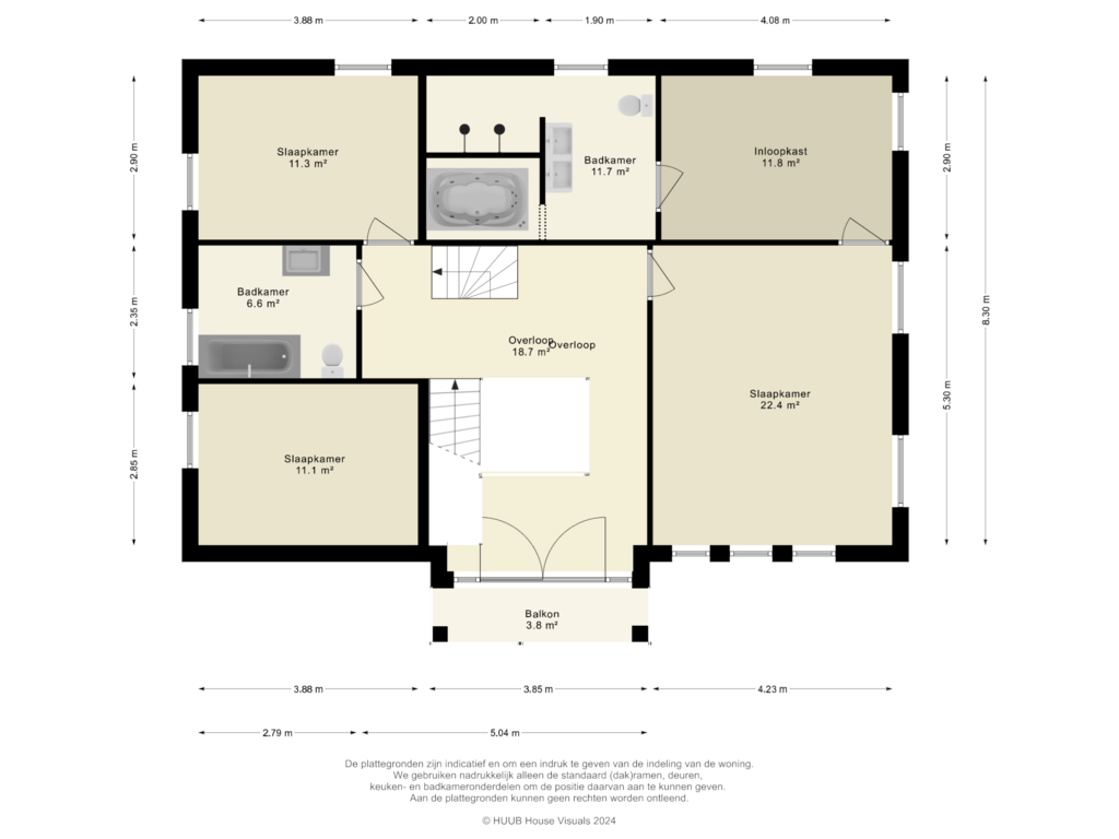 Bekijk plattegrond van 1e Verdieping van Radon 55