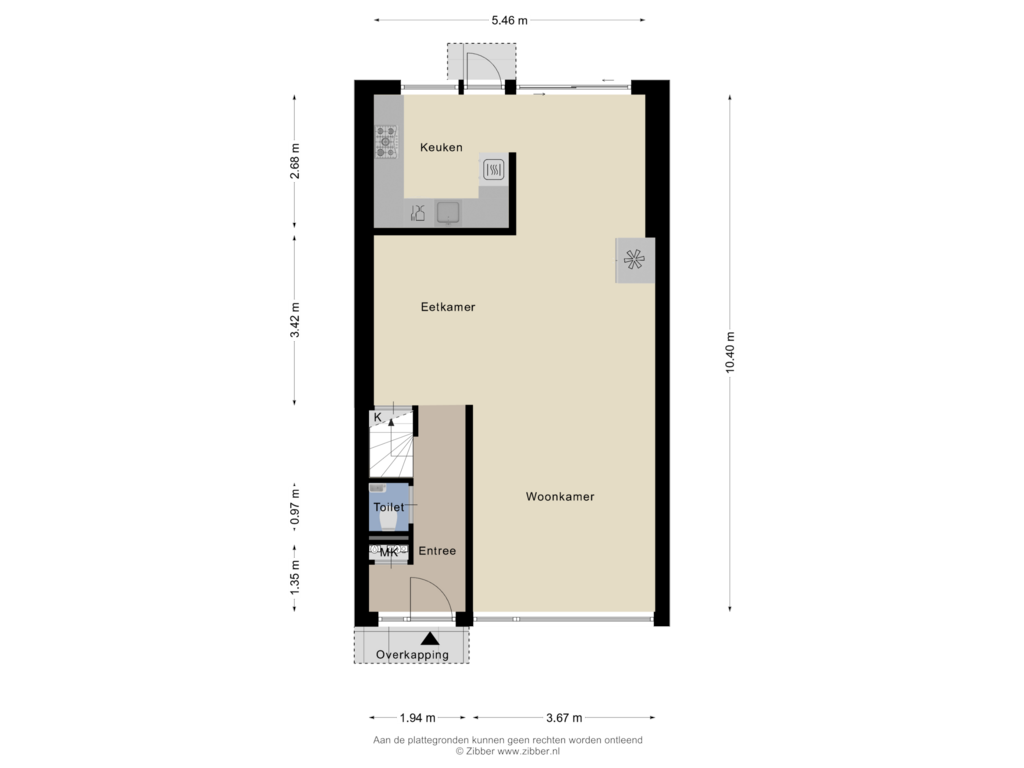 View floorplan of Begane grond of Klaasje Zevensterstraat 20