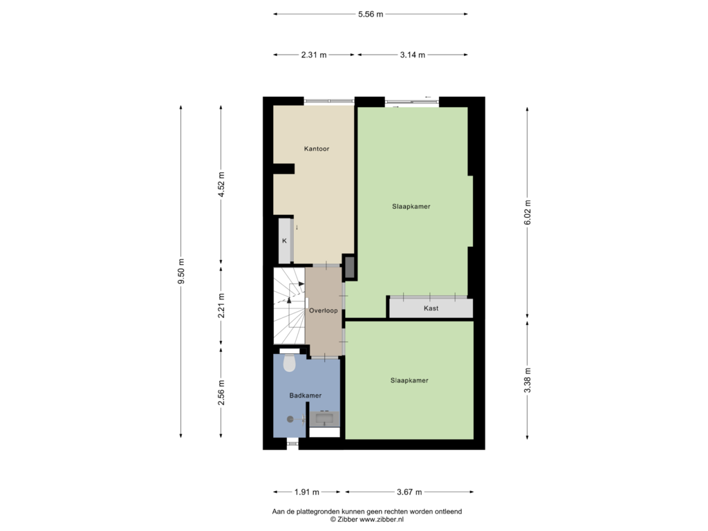 View floorplan of Eerste verdieping of Klaasje Zevensterstraat 20