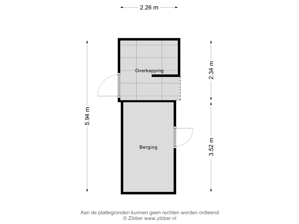 View floorplan of Berging of Klaasje Zevensterstraat 20