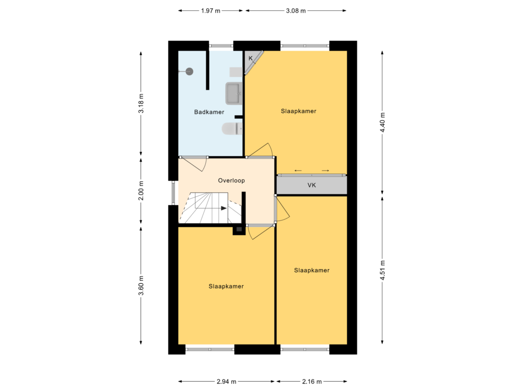 View floorplan of 1e Verdieping of Kamille 29